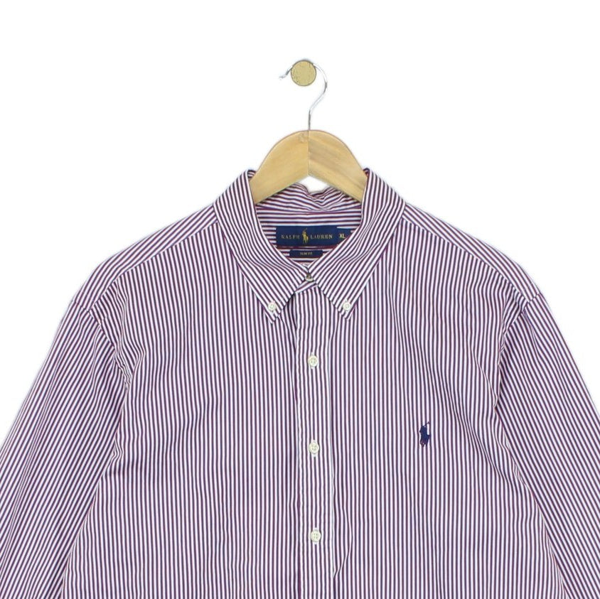 Mens Striped Shirt Slim Fit Button Down