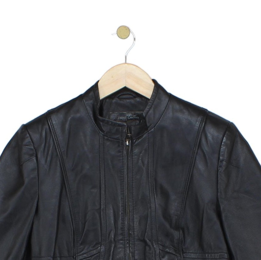 Womens Leather Jacket Full Zip Biker