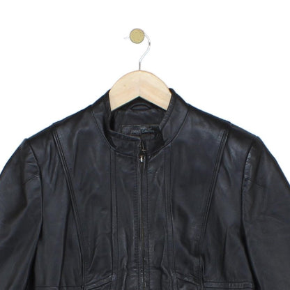 Womens Leather Jacket Full Zip Biker