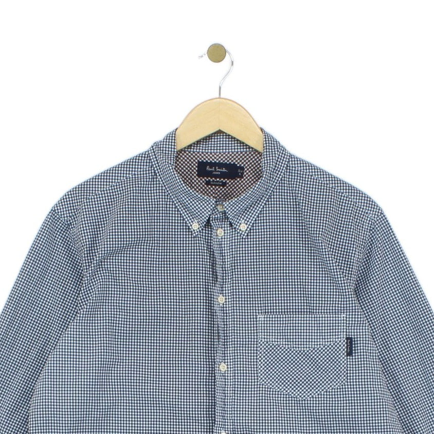 Mens Check Shirt Tailored Button Up