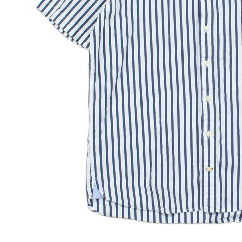 Mens Striped Shirt  Short Sleeve Button Up