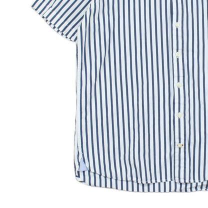 Mens Striped Shirt  Short Sleeve Button Up
