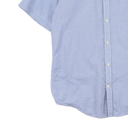 Mens Shirt Short Sleeve Check Button Up