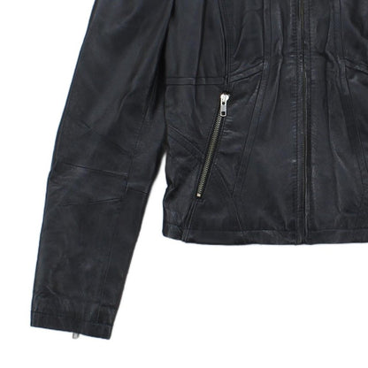 Womens Leather Jacket Full Zip Biker