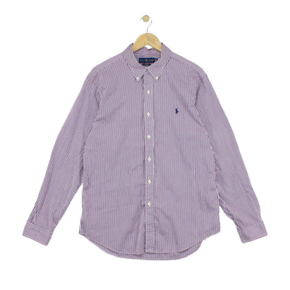 Mens Striped Shirt Slim Fit Button Down