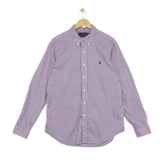 Mens Striped Shirt Slim Fit Button Down