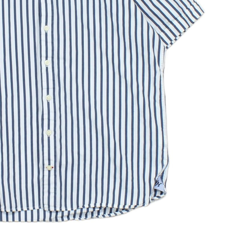 Mens Striped Shirt  Short Sleeve Button Up