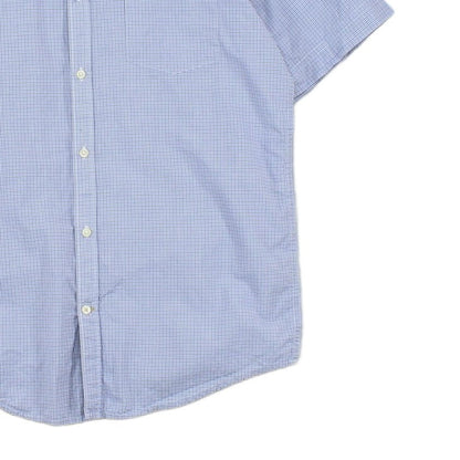 Mens Shirt Short Sleeve Check Button Up