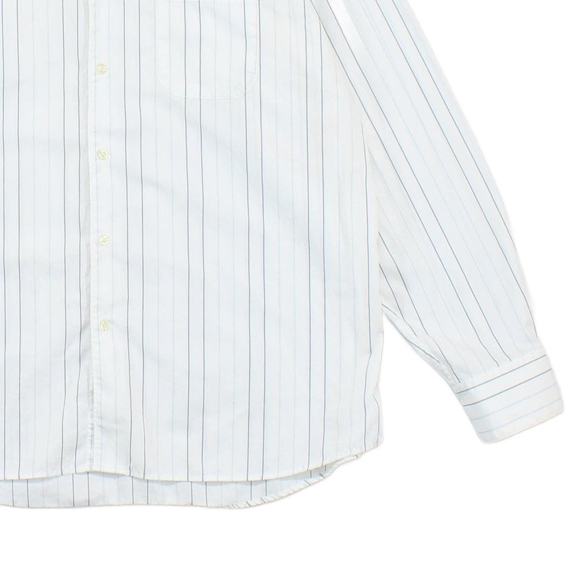 Mens Striped Shirt Long Sleeve Collared