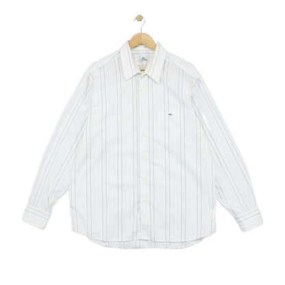 Mens Striped Shirt Long Sleeve Collared