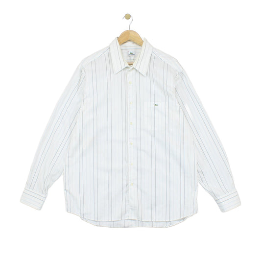 Mens Striped Shirt Long Sleeve Collared