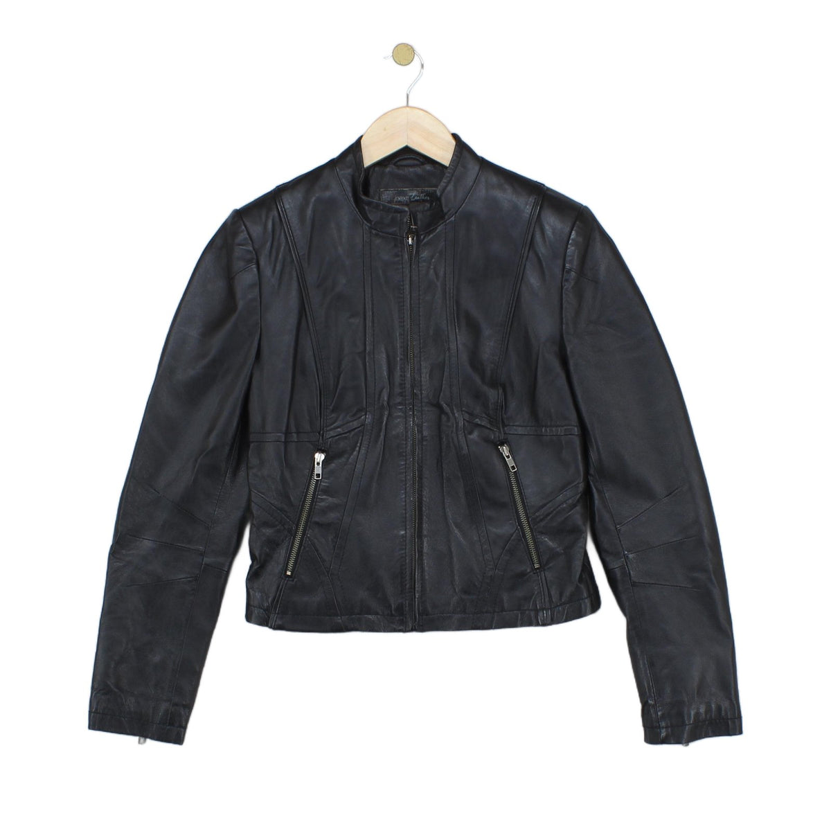 Womens Leather Jacket Full Zip Biker