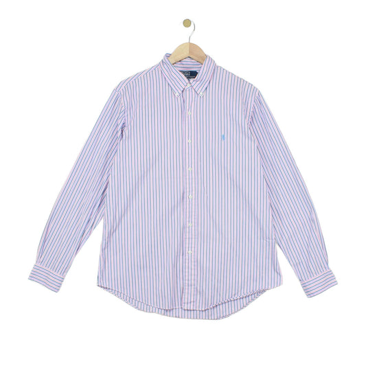 Mens Striped Shirt Custom Fit Button Down