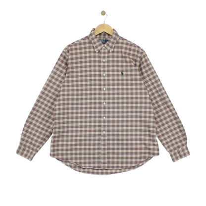 Mens Plaid Shirt Long Sleeve Check