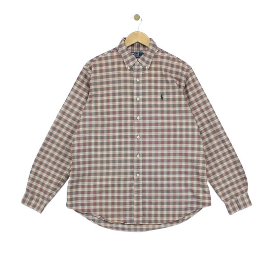 Mens Plaid Shirt Long Sleeve Check