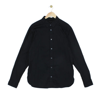 Mens Shirt Button Up Long Sleeve Collared Cotton
