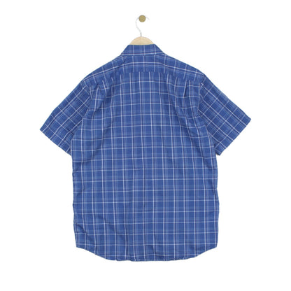 Mens Plaid Shirt Casual Button Up Short Sleeve