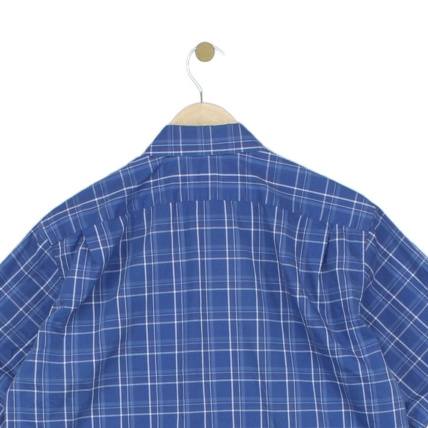 Mens Plaid Shirt Casual Button Up Short Sleeve