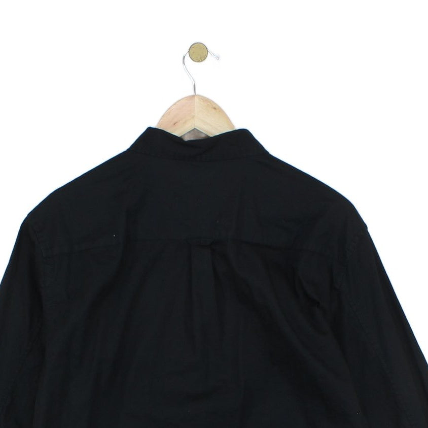 Mens Shirt Button Up Long Sleeve Collared Cotton