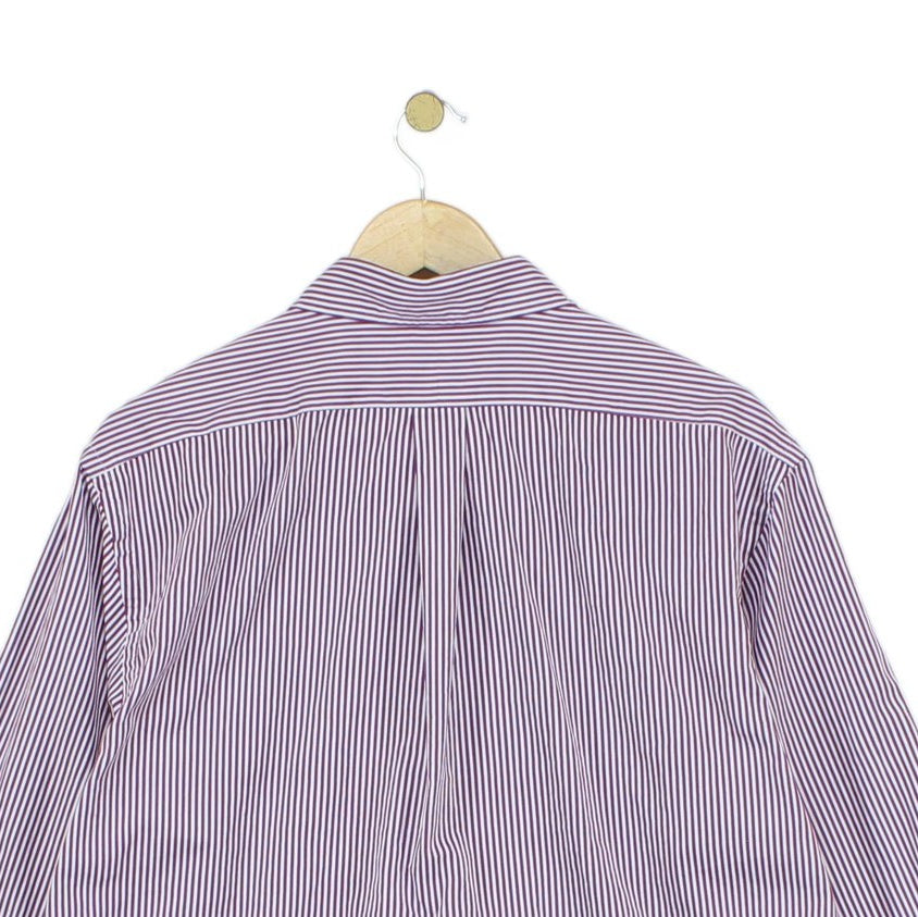 Mens Striped Shirt Slim Fit Button Down