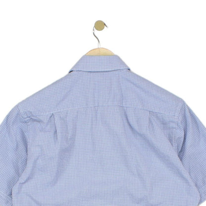Mens Shirt Short Sleeve Check Button Up