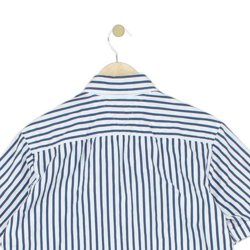 Mens Striped Shirt  Short Sleeve Button Up
