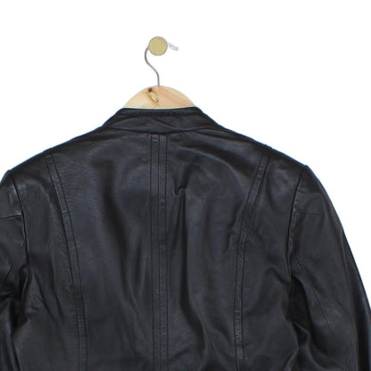 Womens Leather Jacket Full Zip Biker