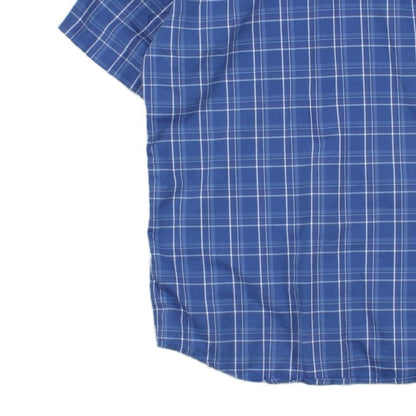 Mens Plaid Shirt Casual Button Up Short Sleeve