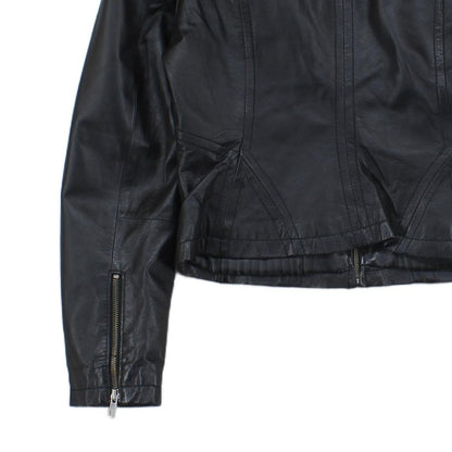 Womens Leather Jacket Full Zip Biker