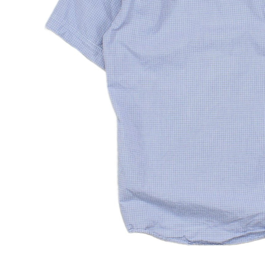 Mens Shirt Short Sleeve Check Button Up