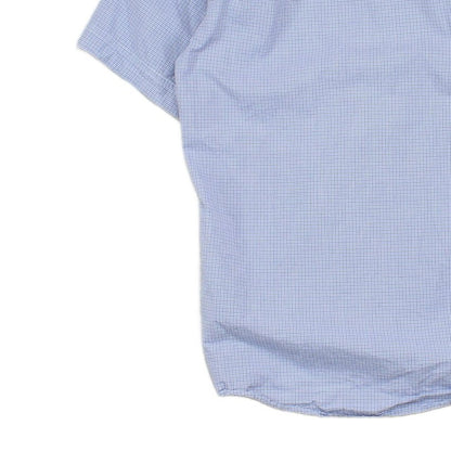 Mens Shirt Short Sleeve Check Button Up