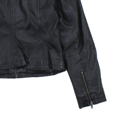 Womens Leather Jacket Full Zip Biker