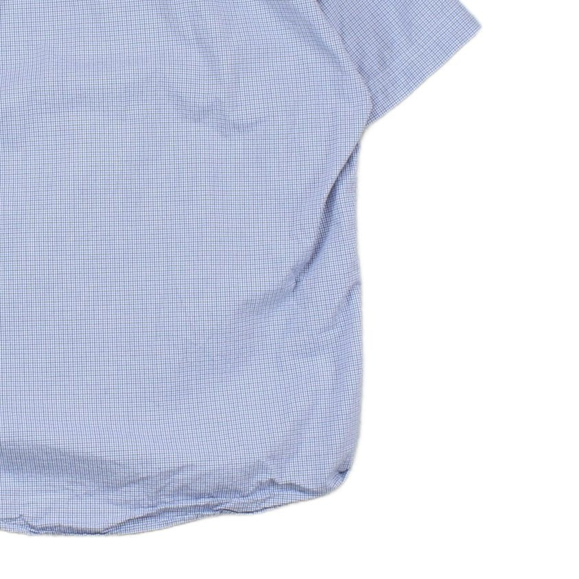 Mens Shirt Short Sleeve Check Button Up