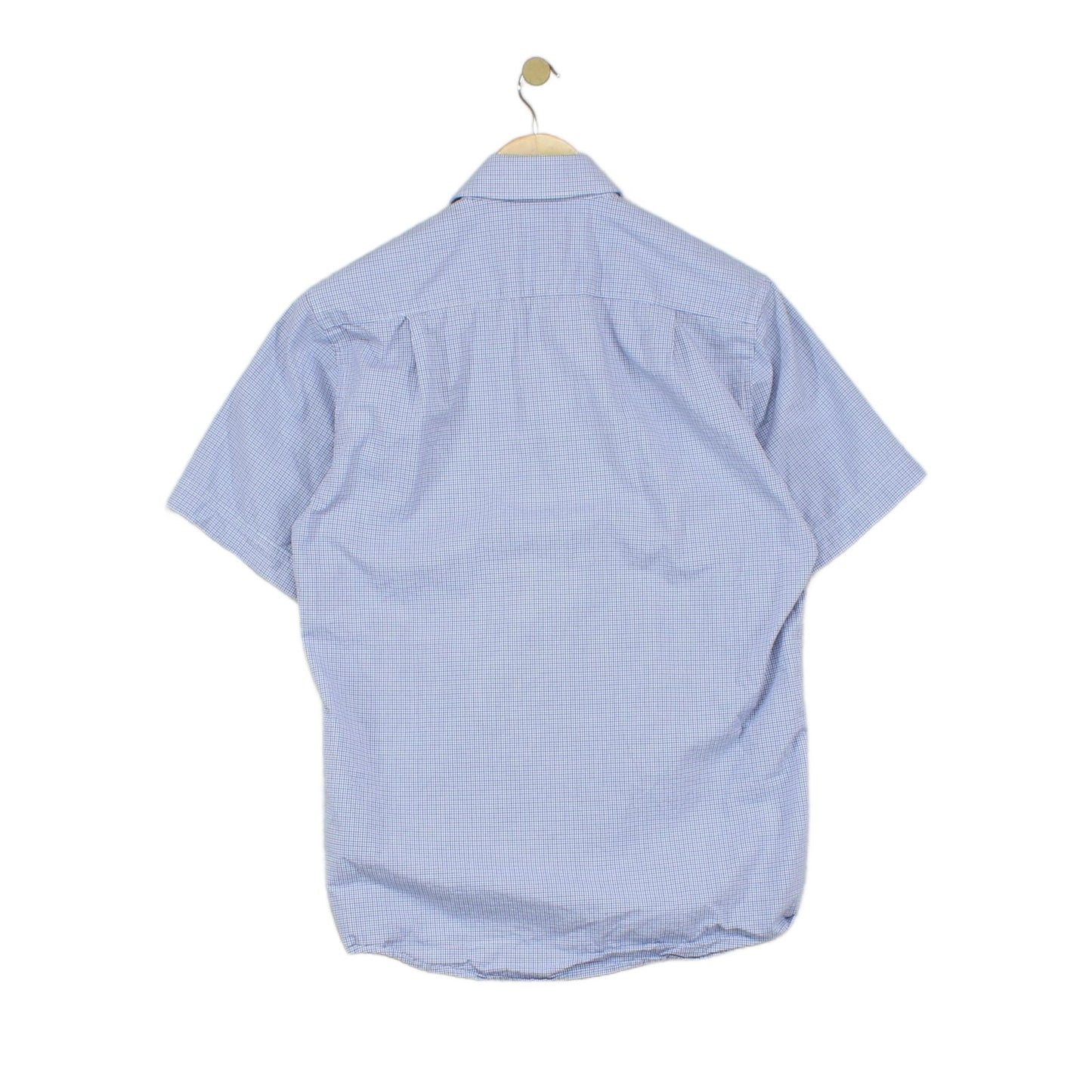 Mens Shirt Short Sleeve Check Button Up