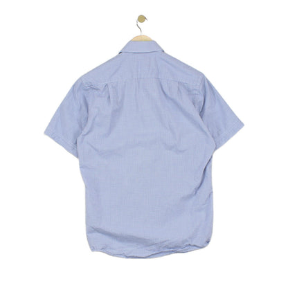 Mens Shirt Short Sleeve Check Button Up