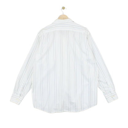 Mens Striped Shirt Long Sleeve Collared
