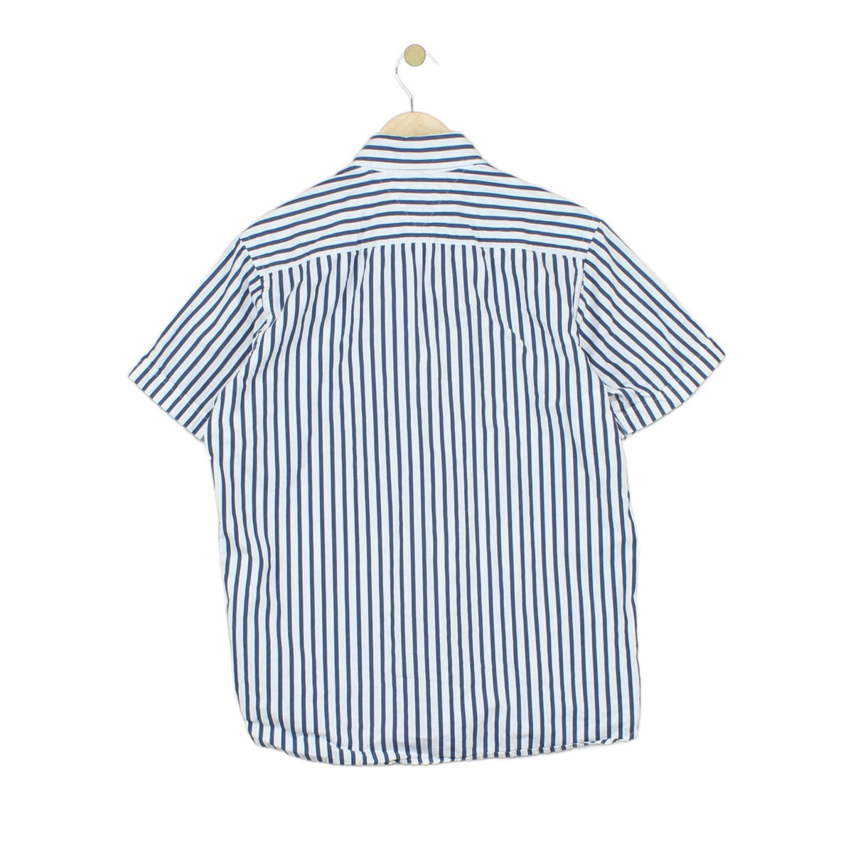 Mens Striped Shirt  Short Sleeve Button Up