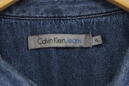 Mens Denim Shirt Button Up Long Sleeve