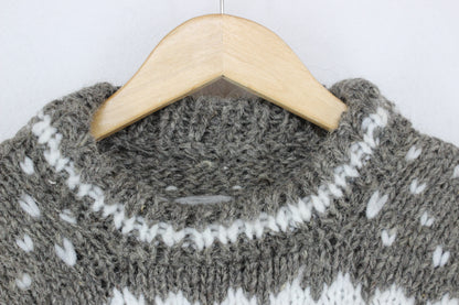 Mens Nordic Jumper Chunky Knit Pattern Wool