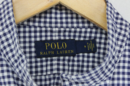 Mens Check Shirt Long Sleeve Classic Grandad Collar