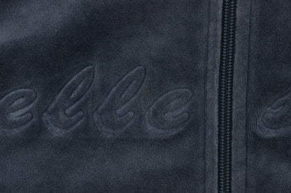 Womens Velour Track Jacket Retro Full Zip