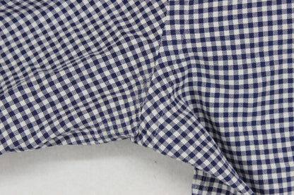 Mens Check Shirt Long Sleeve Classic Grandad Collar