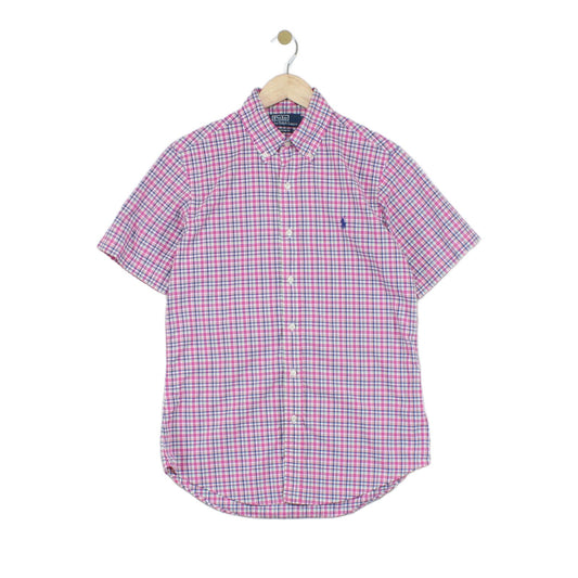 Mens Shirt Custom Fit  Check Short Sleeve