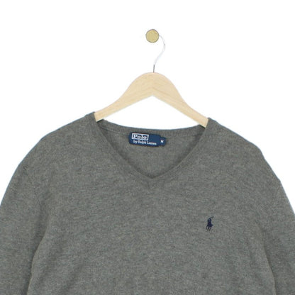 Mens V-Neck Jumper Long Sleeve Merino Wool