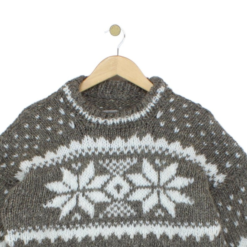 Mens Nordic Jumper Chunky Knit Pattern Wool