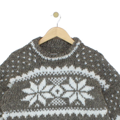Mens Nordic Jumper Chunky Knit Pattern Wool