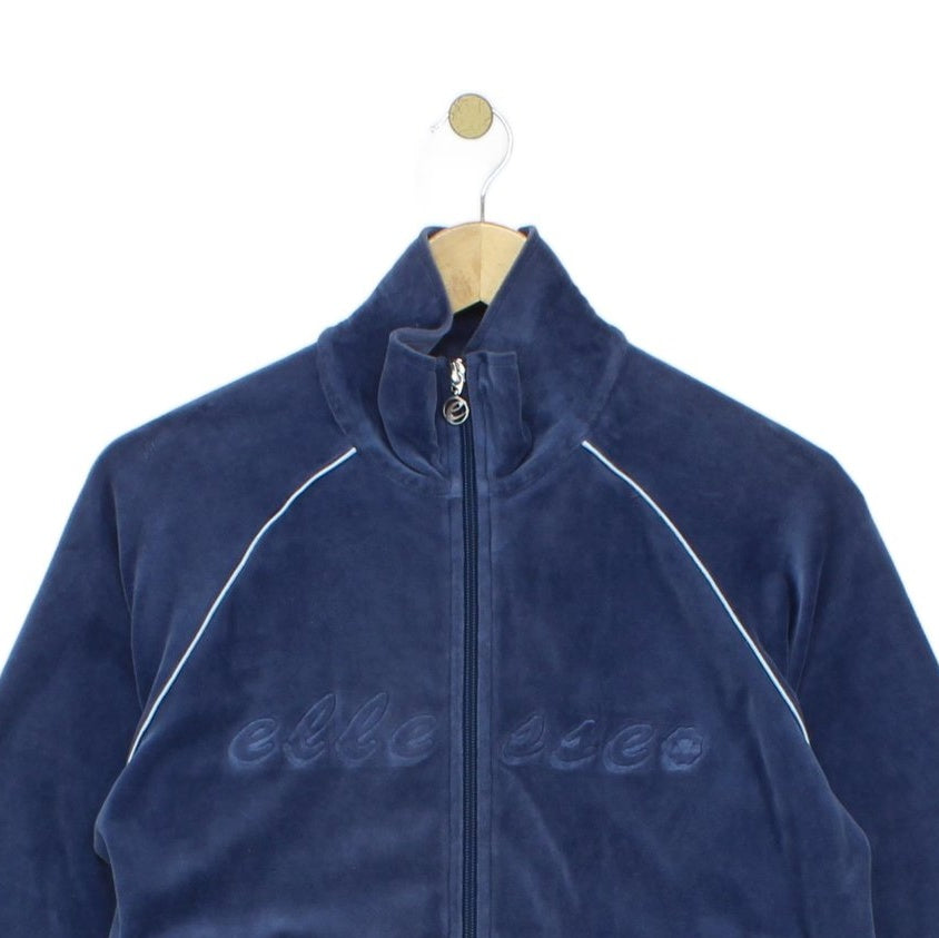 Womens Velour Track Jacket Retro Full Zip