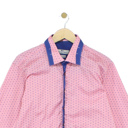 Mens Polka Dot Shirt Long Sleeve Button Up