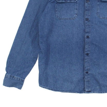 Mens Denim Shirt Button Up Long Sleeve