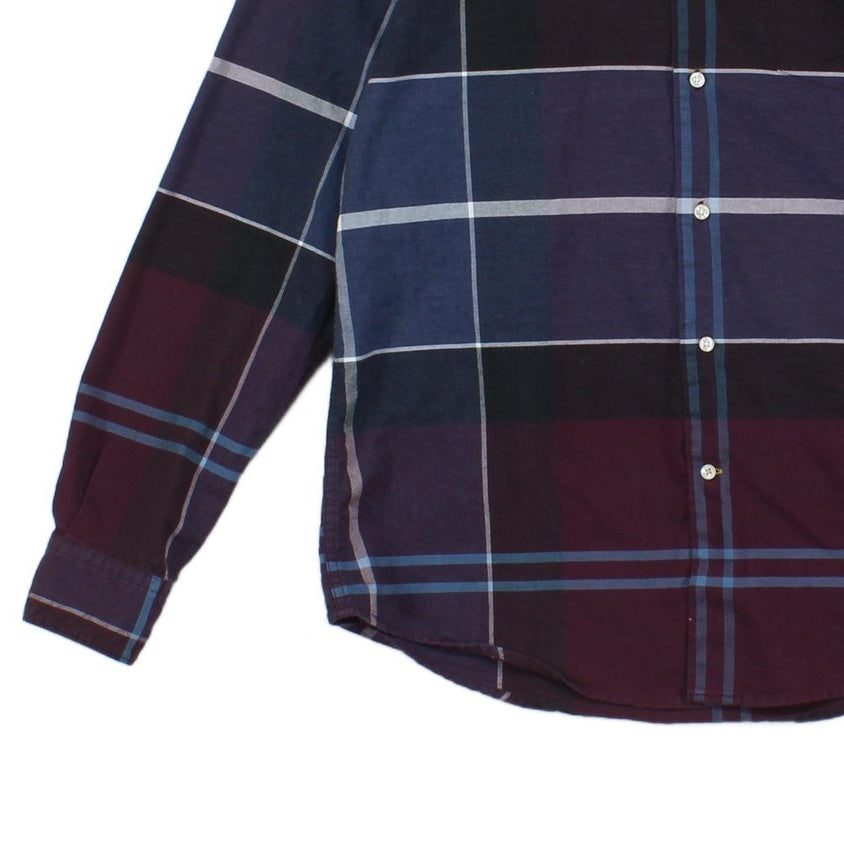 Mens Plaid Shirt Long Sleeve Tailored